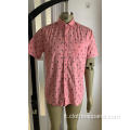 Camicia a maniche corte stampata in cotone 100%